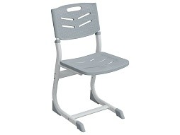 Стул школьный ученический 3-5 г/р "Логика" PL регулируемый (серый, м/к белый)