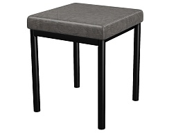 Банкетка 1-местная мягкая 380х380х420 мм 261-261-Ч.КЧ (обивка - экокожа коричневый, м/к черный)