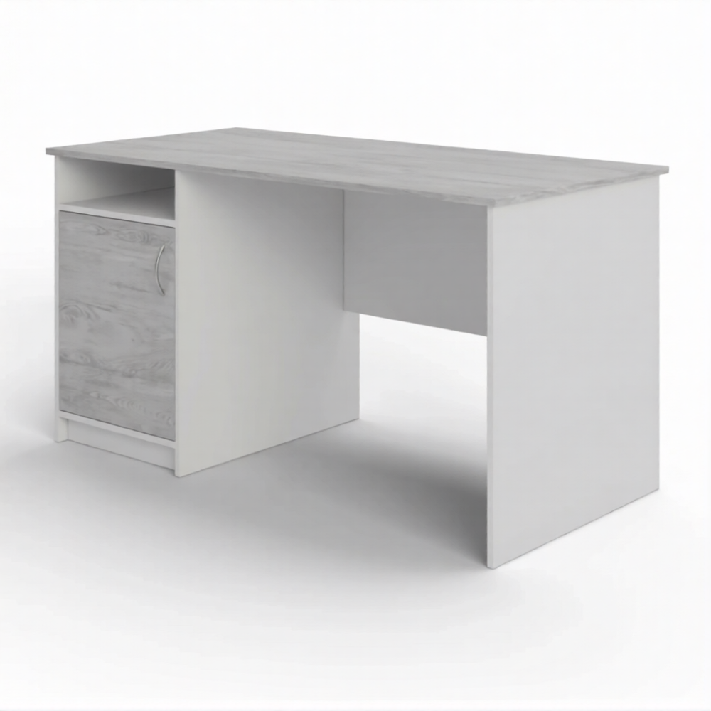 Стол рабочий СрТ-11 (1600х700х750) с тумбой (корпус ЛДСП белый, столешница ЛДСП дуб канадский)