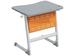 Стол 1-местный школьный 5-7 г/р "Логика" PL с перфорированным экраном (серый/оранжевый, м/к белый)