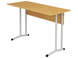 Стол школьный 2-местный 4 г/р нерегулируемый (бук, м/к серый, круглая труба)