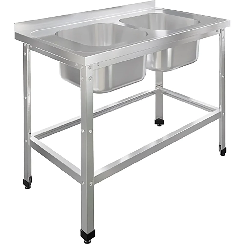 Ванна моечная двухсекционная цельнотянутая с бортом ВМЦ-2/12/7-БО-ЭН