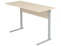 Стол школьный 2-местный 6 г/р нерегулируемый (дуб "Молочный", м/к серый, прямоугольная труба)