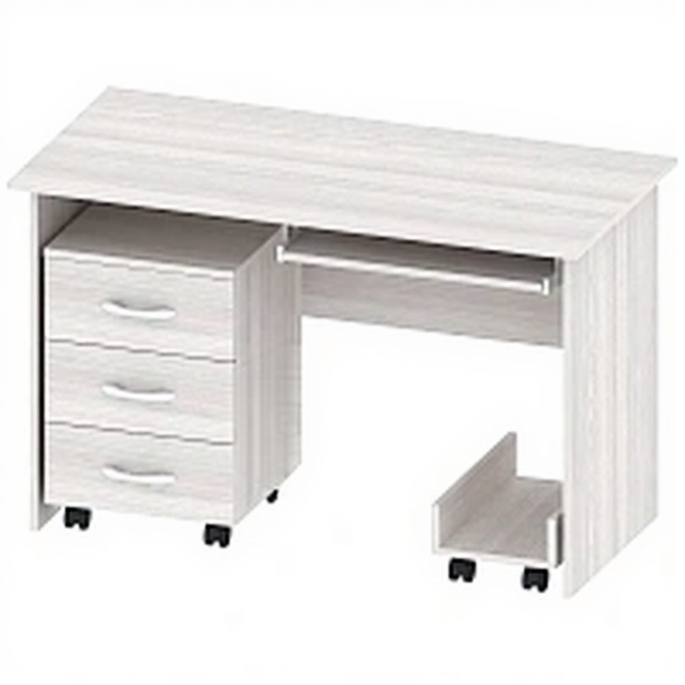 Стол письменный с выкатной тумбой и подставкой под системный блок ОФ-СТ-160-1