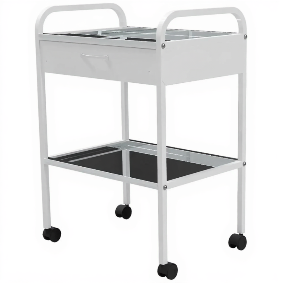 Столик медицинский инструментальный СМИ-02-01 (полки нерж. сталь, колёса пластик)