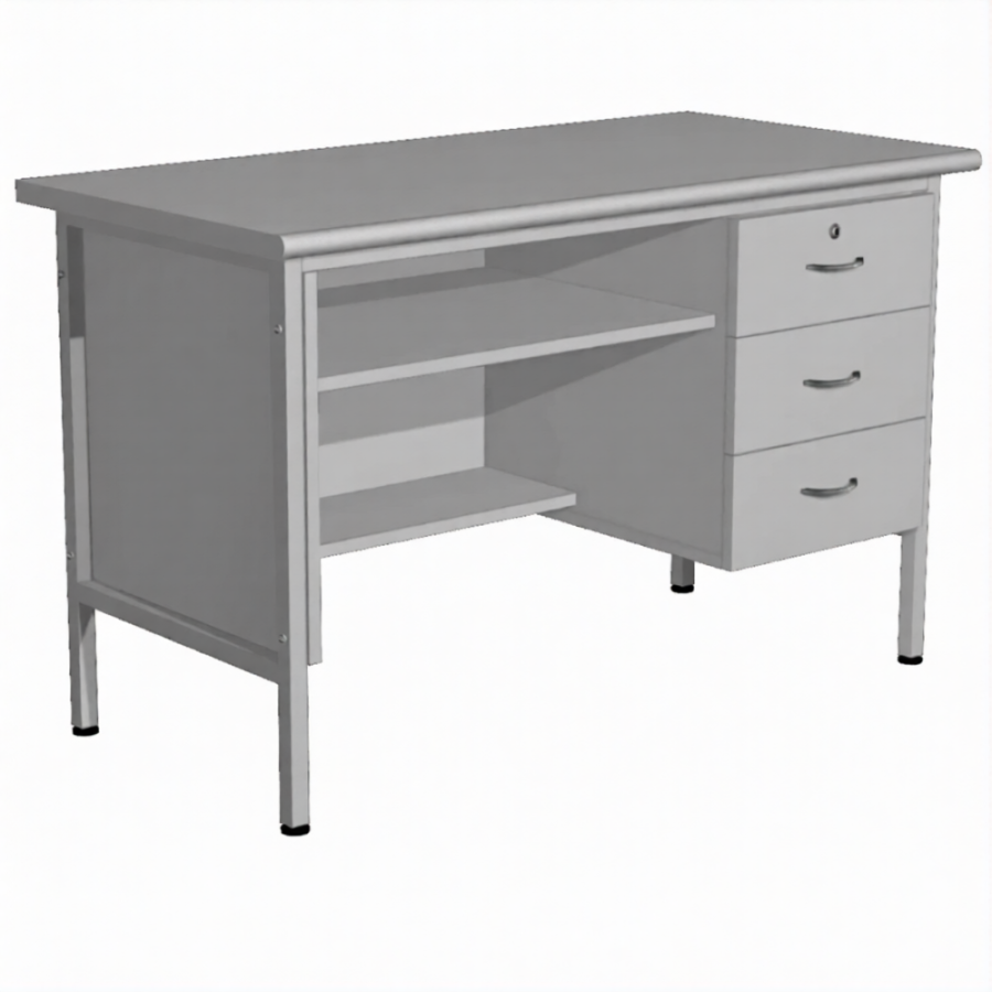 Стол лабораторный СЛ-109 с тумбой (1200х600х750) (постформинг серый, каркас серый)