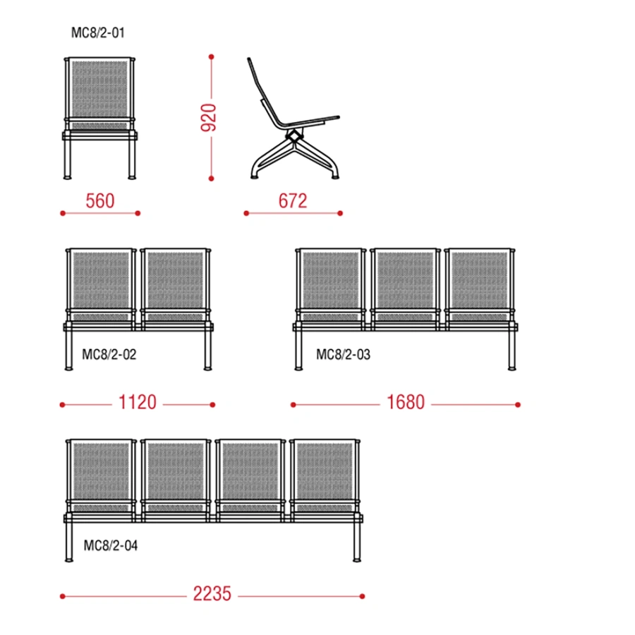 Многоместная секция Aero БП без мягкого элемента (модель МС 8/2)