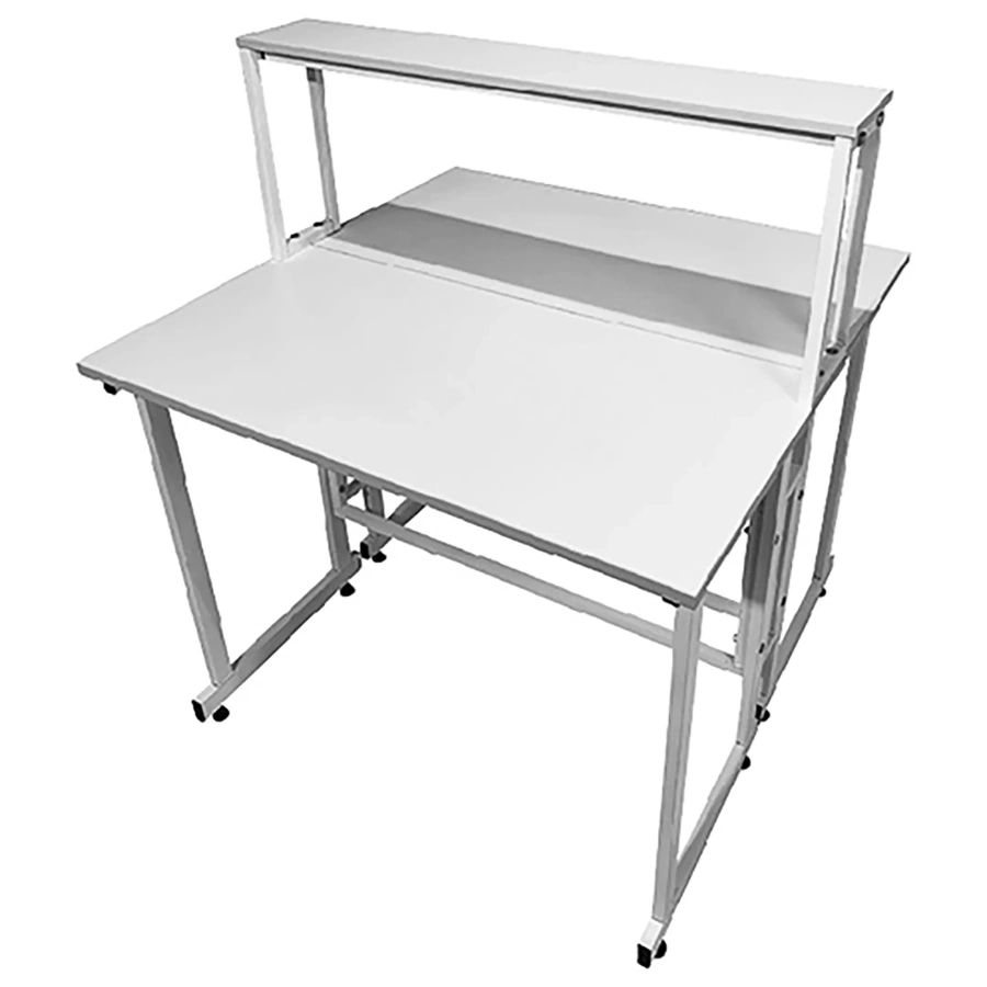 Стол лабораторный островной с надстройкой Сло 22.007 (белый)