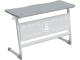 Стол 2-местный школьный 5-7 г/р "Логика" АГРОТЕХ PL с перфорированным экраном (серый, м/к белый)