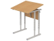 Стол с наклоном столешницы 0-35° школьный 1-местный 5-7 г/р регулируемый (бук, м/к серый, квадратная труба)