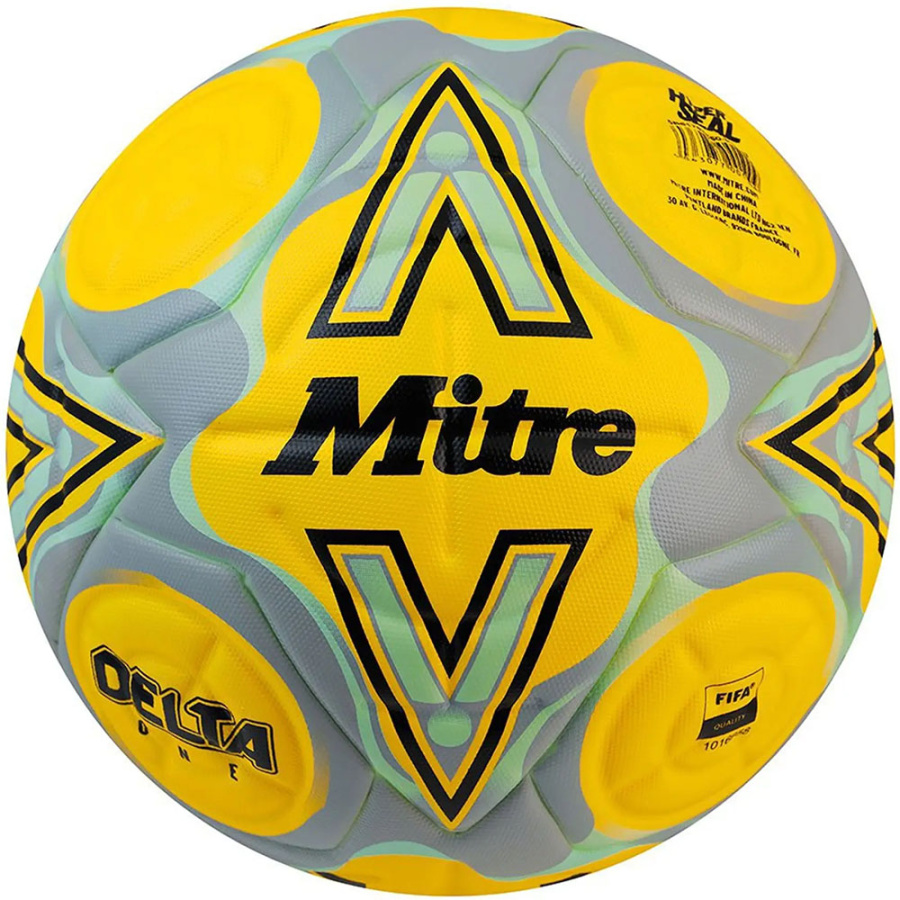 Мяч футбольный Mitre Delta One 24, размер 5, FIFA Quality, Цвет Желтый