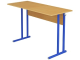 Стол школьный 2-местный 6 г/р нерегулируемый (бук "Бавария", м/к синий, квадратная труба)